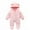 Pink, variant on Boys Onesie Long Sleeve Jumpsuit Infant Christmas Snowsuit Romper Warm Coat Solid Color Bodysuit Comfortable One-Piece Clothing 9-12 Months Blue