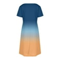 thumbnail image 4 of Liquidation d'Été 2025! Robe Grande Taille pour Femmes, Liquidation de Robe d'Été pour Femmes, Mode Féminine Robe Décontractée à Manches Courtes Dégradées Col en V, 4 of 4