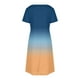 thumbnail image 4 of Vestido Corto de Verano Moda Gradiente Corto de Manga en V Cuello Vestido Casual, Poliéster Ligero de Verano, Lavado de Manos, 4 of 7
