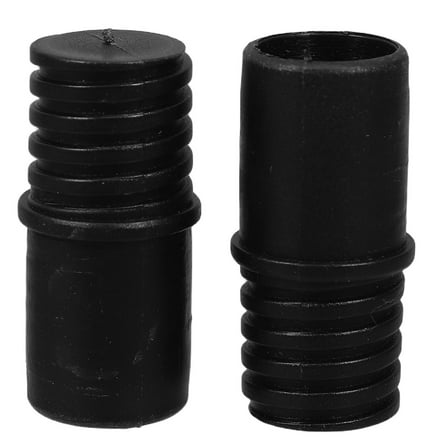 Hemoton  2 Pcs Thread Tip Replacement Mop Handle Extension Rods Black