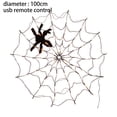 thumbnail image 2 of Luz LED de telaraña de Halloween, luces de red y 1 araña negra para jardín, tema aterrador de Halloween, 2 of 5