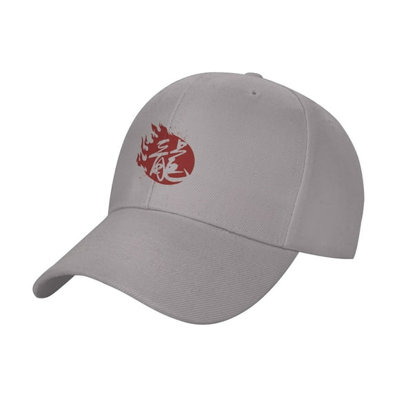 TEQUAN Peaked Cap Retro Red Fire Dragon Adult Unisex Adjustable Curved Brim Baseball Cap Hat, Gray