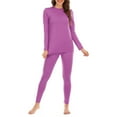 thumbnail image 4 of Zando Womens Lightweight Thermal Underwear Sets Ultra Soft Thermal Tights for Women Warm Base Layer Long Johns Set Pink Purple XL, 4 of 6