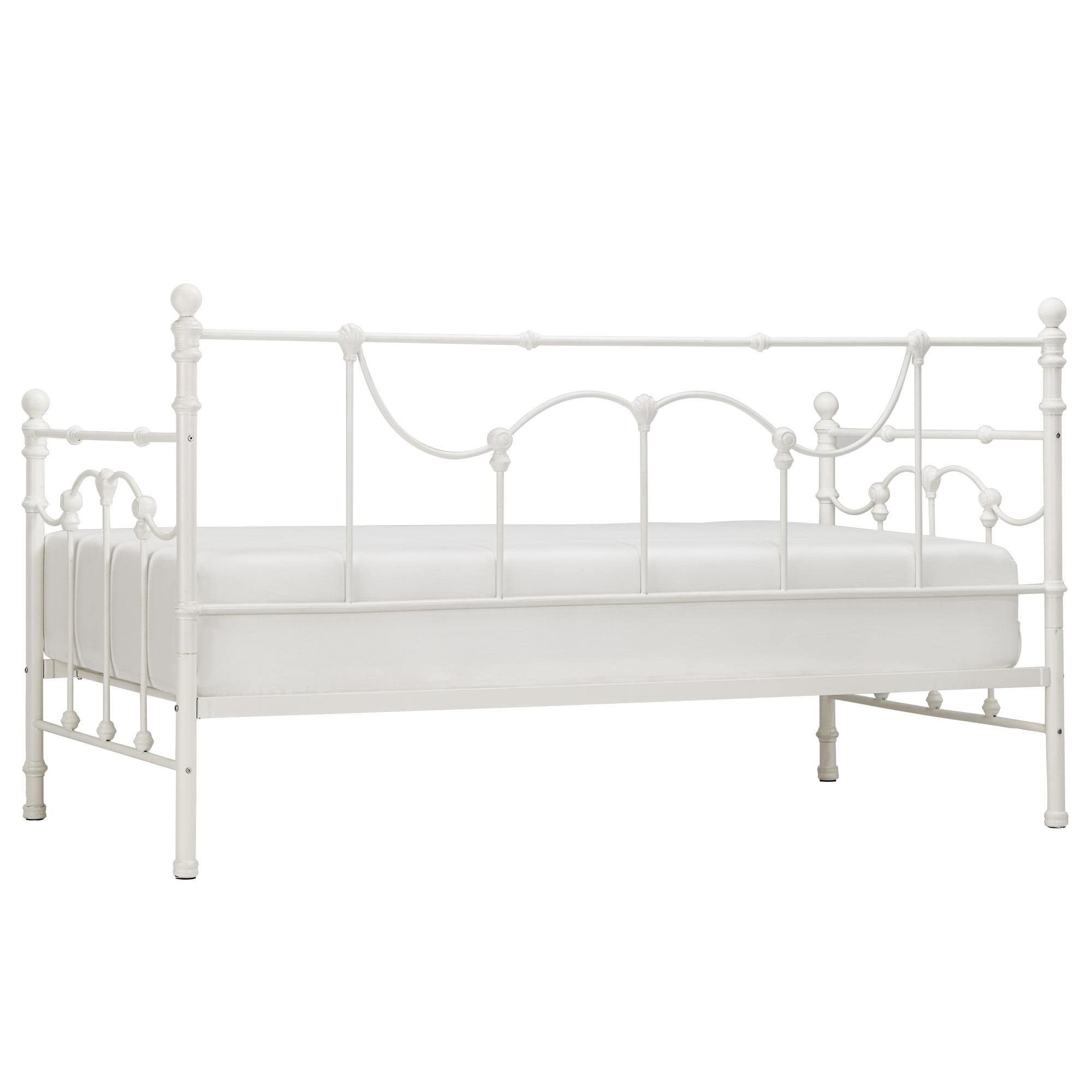Weston Home Ossett Antique Finish Shell Motif Metal Twin Daybed, Antique White