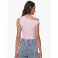 thumbnail image 3 of Womens Off The Shoulder Tops Sleeveless Shirts Going Out Crop Tank Tops Slim Fitted Summer Outfits, 3 of 6