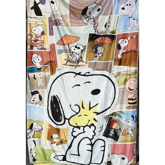 Exclusiva! Cobija Frazada Ultra Suave Snoopy Collage