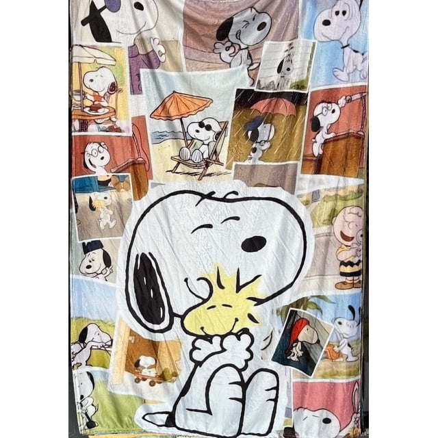 Exclusiva! Cobija Frazada Ultra Suave Snoopy Collage