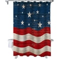 thumbnail image 5 of Independence Day Patriotic Stars Shower Curtain, Vintage American Flag Shower Curtain Set with Hooks, Summer Waterproof Fabric Shower Curtains for Bathroom Decor, 72x72 Inch Bath Curtain, 5 of 6