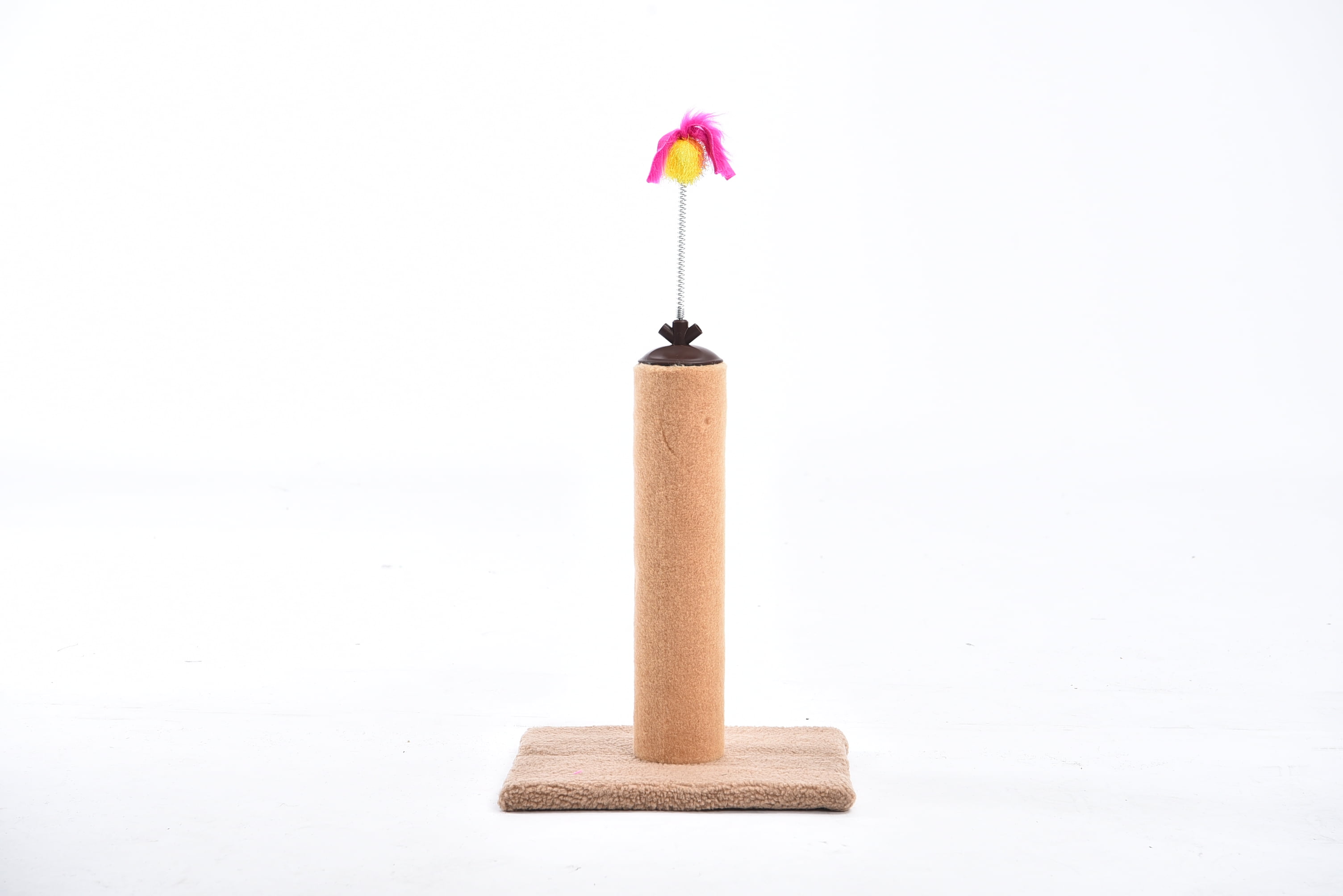 Cat Craft 15" Carpet Scratching Post Brown/Tan POMPOM