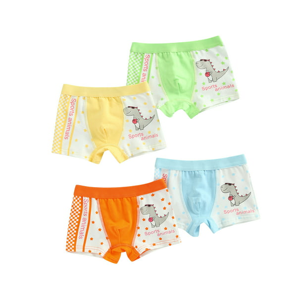 Boys Underwear, Toddler Boys 4 Pack Cotton Boxers Shorts Dinosaur Car  Cartoon Pattern Boys Underpants 