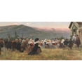 thumbnail image 2 of Mariano Barbasan Y Lagueruela 18x11 Gold Ornate Wood Frame and Double Matted Museum Art Print Titled - Mountain Procession (1899), 2 of 4