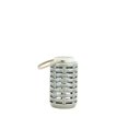 thumbnail image 1 of Benzara BM188087 Lattice Cutout Patterned Ceramic Lantern with Rope Handle - White & Gray, 1 of 1