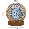 thumbnail image 5 of LINLIN Glass Mosaic Table Lamp with Wooden Base USB Vintage Night Light 3 Color Dimmable Lantern Bedside Table Lamp for Living Room Bedroom, 5 of 7