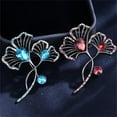 thumbnail image 5 of Rhinestone Ginkgo Leaf Brooch Pin for Women Men Black Plated Elegant Teardrop Crystal Birthstone Leaves Brooches Lapel Pins Vintage Halloween Fall Holiday Dress Accessories Jewelry Gift, 5 of 12
