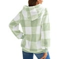 thumbnail image 2 of Fangasis Ladies Hooded Tops Fluffy Hoodies Long Sleeve Sweatshirt Women Casual Pullover Loose Fit Fall Light Green 4XL, 2 of 3