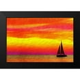 thumbnail image 2 of Villa, Mlli 24x17 Black Modern Framed Museum Art Print Titled - Sunset Boating, 2 of 5