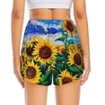thumbnail image 2 of Lsque Landscape With Sunflowers Printed Women's Running Shorts with Liner Pockets,Elastic Quick Dry Workout Athletic Gym Yoga Shorts,Womens High Waist Shorts-Small, 2 of 9