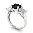 thumbnail image 2 of 3.25ct Round Cut Black Natural Onyx 18k White Gold Engraving Statement Bridal Wedding Three-Stone Designer Ring Size 5, 2 of 5