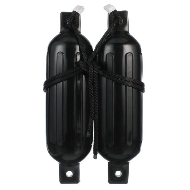 Seachoice 79251 Twin Eye Ribbed Fender Kit - Includes a Pair of MFP Fender Lines, 5-½-Inch x 20-Inch, Black