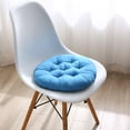 thumbnail image 4 of Chair Cushion, Round Chair Cushions for Dining Chairs Memory Foam Tufted Plush Chair Pad Non Slip Soft Seat Cushion for Kitchen Barstool Dining Room Office Outdoor Indoor(Blue, 19.7x19.7in), 4 of 7