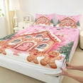 thumbnail image 3 of Castle Fairy Gingerbread Man House 4-Piece Queen Sheet Set: Kids’ Christmas Festival Xmas Super Cozy Decor, 3 of 7
