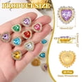 thumbnail image 2 of 16mm Heart Sew on Rhinestones, 20 Pcs Rhinestone Sequin Embellishments Crystal Glass Metal Base for Bedazzling, Purple, 2 of 7