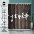 thumbnail image 4 of Funny Words Shower Curtain Font Get Naked Plank Wood Print Theme Fabric Sets Bathroom Rustic Decor with Hooks Waterproof Washable 72W x 72H Inches Brown and White, 4 of 6