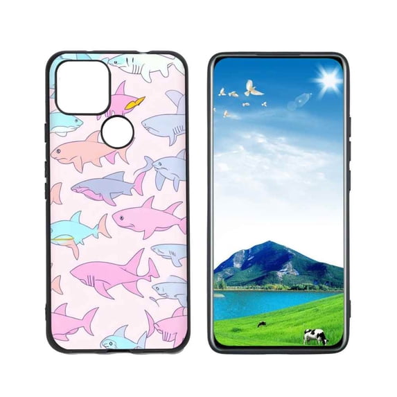 Compatible with Google Pixel 5A 5G Phone Case, shark-fish-212 Case Silicone Protective for Teen Girl Boy Case for Google Pixel 5A 5G