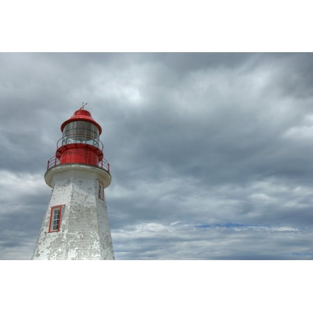 Riche Lighthouse Port Au Choix National Historic Site Newfoundland Stretched Canvas - Robert Postma  Design Pics (18 x