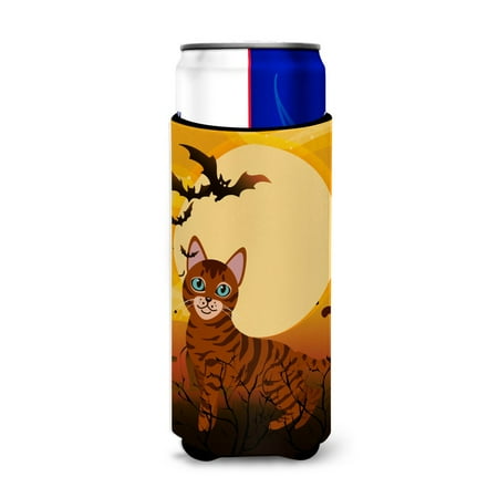 

Carolines Treasures BB4459MUK Halloween Toyger Cat Michelob Ultra Hugger for slim cans Slim Can multicolor