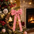 thumbnail image 4 of Talqzovs Velvet Ribbon Bows Christmas Tree Decorations , 10.24x5.12in Christmas Bows for Wreaths for Tree Front Door Wreath Garland Holiday Decor, 4 of 6