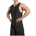 thumbnail image 4 of Hicidod Tank Tops Men Big And Tall Sleeveless Beach Lighweight Shirts for Men Summe Solid Workout Casual Button Down T-Shirts, 4 of 5