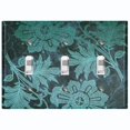 thumbnail image 1 of Metal Light Switch Plate Cover Green Floral Damask Wallpaper WAL025, 1 of 13