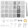 thumbnail image 1 of Kit de suministros para pendientes Thrilez 3080 piezas con ganchos, dorsos y anillos, 1 of 8