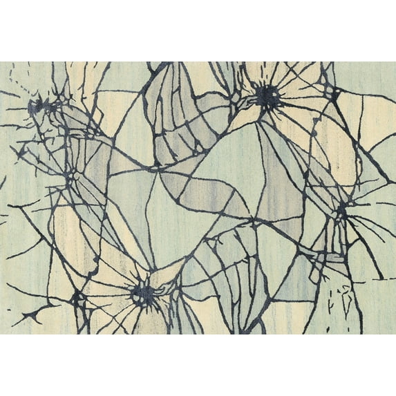 Ahgly Company Machine Washable Indoor Rectangle Contemporary Sage Green Area Rugs, 5' x 8'