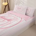 thumbnail image 3 of Manfei Pink Stripes Initial B Zipper Twin Comforter Sets with Fitted Sheet and 2 Pillowcases for Girls,Chic Floral Bowknot Zipper Bedding Set,4-Piece,Pink Reversible, 3 of 6