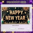 thumbnail image 2 of Gold Letters Happy New Year Banner Fireworks Design New Year Display Star Decorations Champagne Bottle Elements Festive Backdrop for New Year Party Holiday Celebration Indoor Decoration, 2 of 9