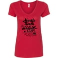 thumbnail image 3 of Inktastic Myrtle Beach is My Happy Place with Palm Trees Women's V-Neck T-Shirt, 3 of 5
