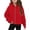 Red, variant on UDAUDU Girls' Hoodies Sweatshirts Full Zipper Pullover Crop Tops for Teen Girls Long Sleeve Sweater Thumb Hole with Pocket Dark Gray 9-10 Years