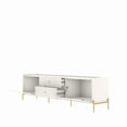 thumbnail image 4 of Manhattan Comfort Jasper 86.69 TV Stand with Steel Gold Legs in Oak Pro Touch, 4 of 9