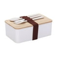 thumbnail image 1 of Clearance Items,npkgvia Lunch Containers,Lunch Box,Wooden Bento Box For Microwave Double Layer Lunch Box Portable Bento Box Bento Box,Food Containers,White, 1 of 7