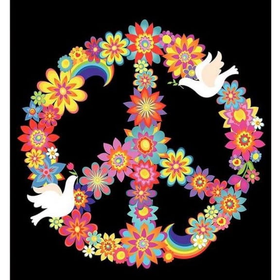 Flower Peace 3'X5' Flag ROUGH TEX® 100D