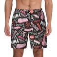 thumbnail image 3 of Uemuo Various Languages Mother Pattern Mens Swim Trunks Quick Dry Board Shorts with Mesh Lining, Stretch Beach Shorts Quick Dry No-Chafing Board Shorts-3X-Large, 3 of 9