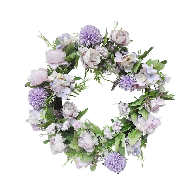Artificial Wreath Spring Wreaths Floral Wall Decor 45cm Front Door Wreath Flower