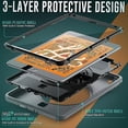 thumbnail image 4 of Funda de TPU + PC a prueba de golpes para tableta con soporte, ranura para bolígrafo y correa para el hombro para iPad Mini 2019 / Mini 4 (rosa oscuro), 4 of 5
