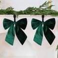 thumbnail image 4 of Nœuds de Noël en Velours pour Arbre et Décoration de Fenêtre - Ornements de Fête Rouges et Verts avec Cordon Suspendu, 4 of 6
