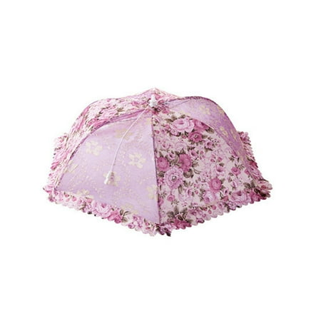 

Mnjin Kitchen Food Umbrella Cover Picnic Barbecue Party Fly Mosquito Mesh Net Tent NE Purple