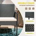 thumbnail image 4 of Homall Outdoor Patio Loveseat Rattan with Cushions and Built-in Coffee Table Patio Conversation Furniture for Garden Backyard, Beige, 4 of 7