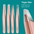 thumbnail image 2 of Precision Stainless Steel Tweezers for Eyebrow Hair Facial Hair Removal, Splinter, Blackhead Slant Tip Angle Tip Pointed Tip (C518-pink 4pcs), 2 of 7