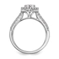 thumbnail image 2 of Solid 14k White Gold Diamond Side-Stones with Marquise Halo CZ Cubic Zirconia Center Stone Engagement Ring Size 8.5, 2 of 8
